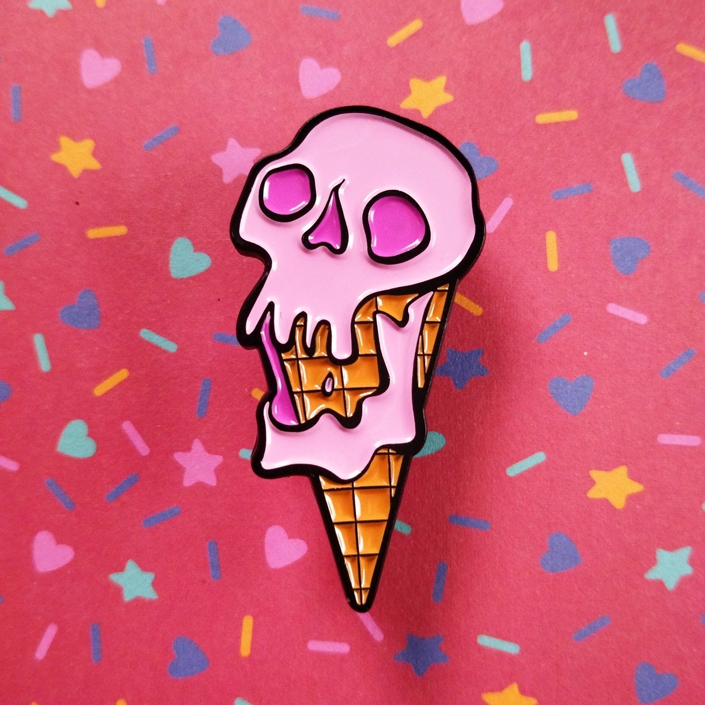 ice scream enamel pin