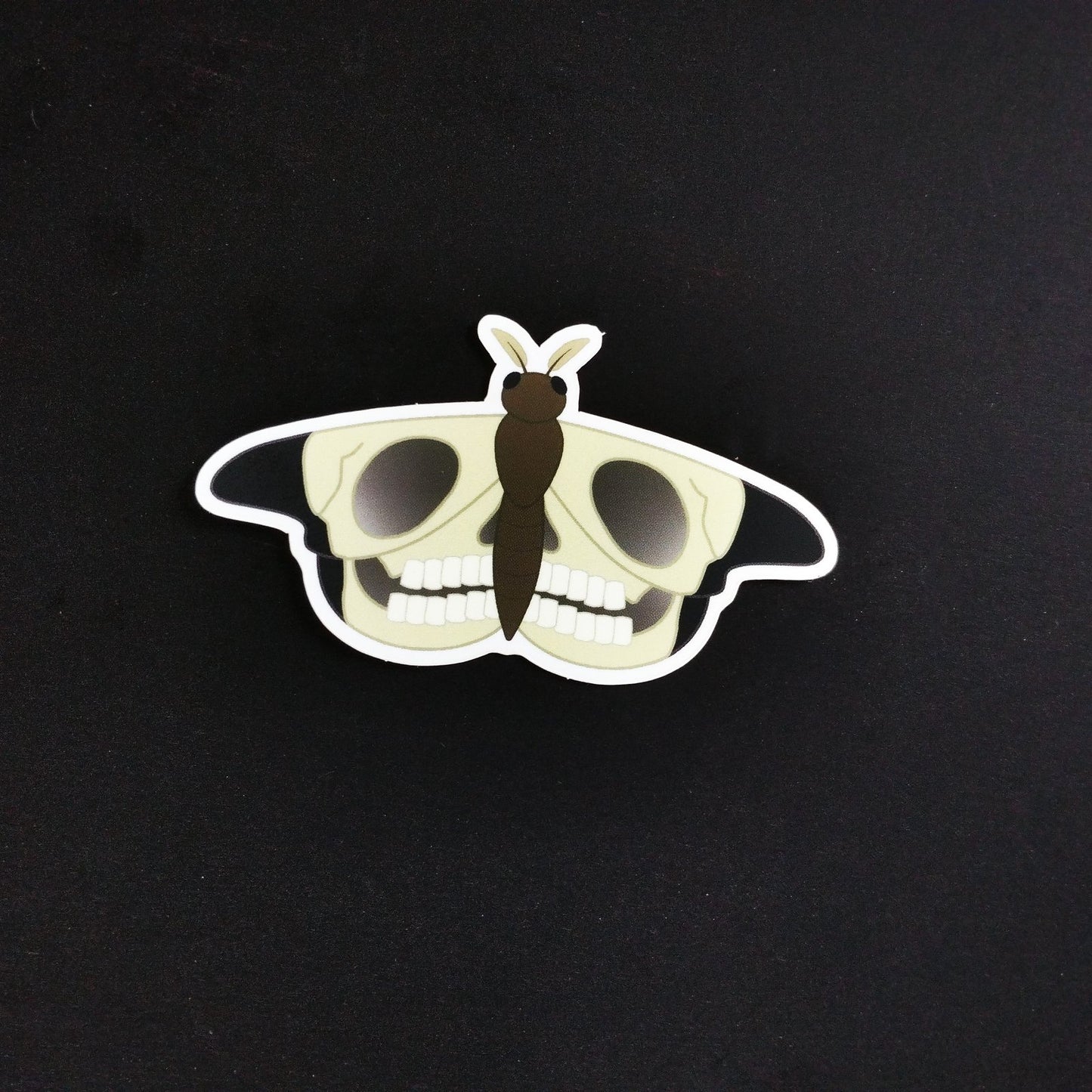 skull moth vinyl sticker