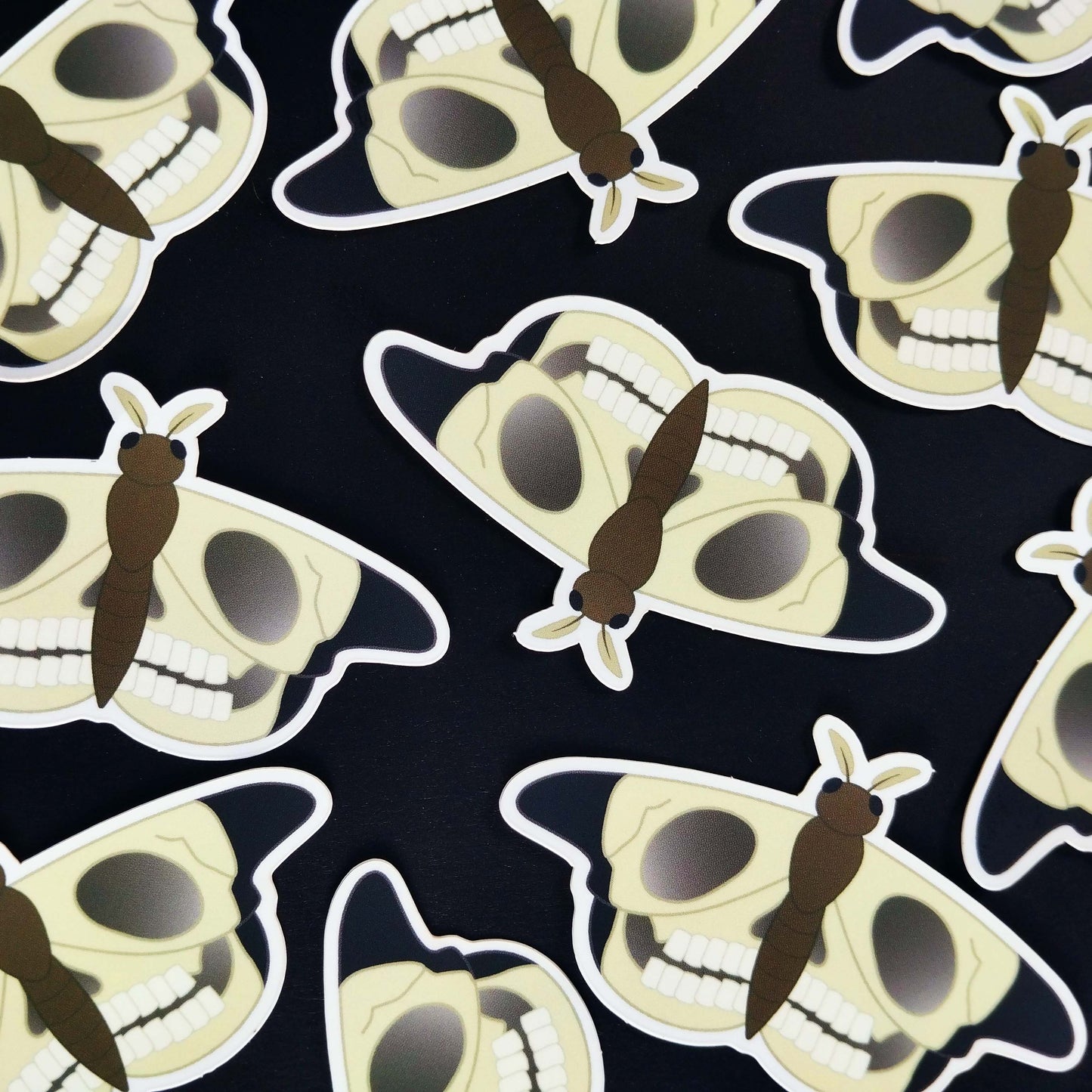 skull moth vinyl sticker