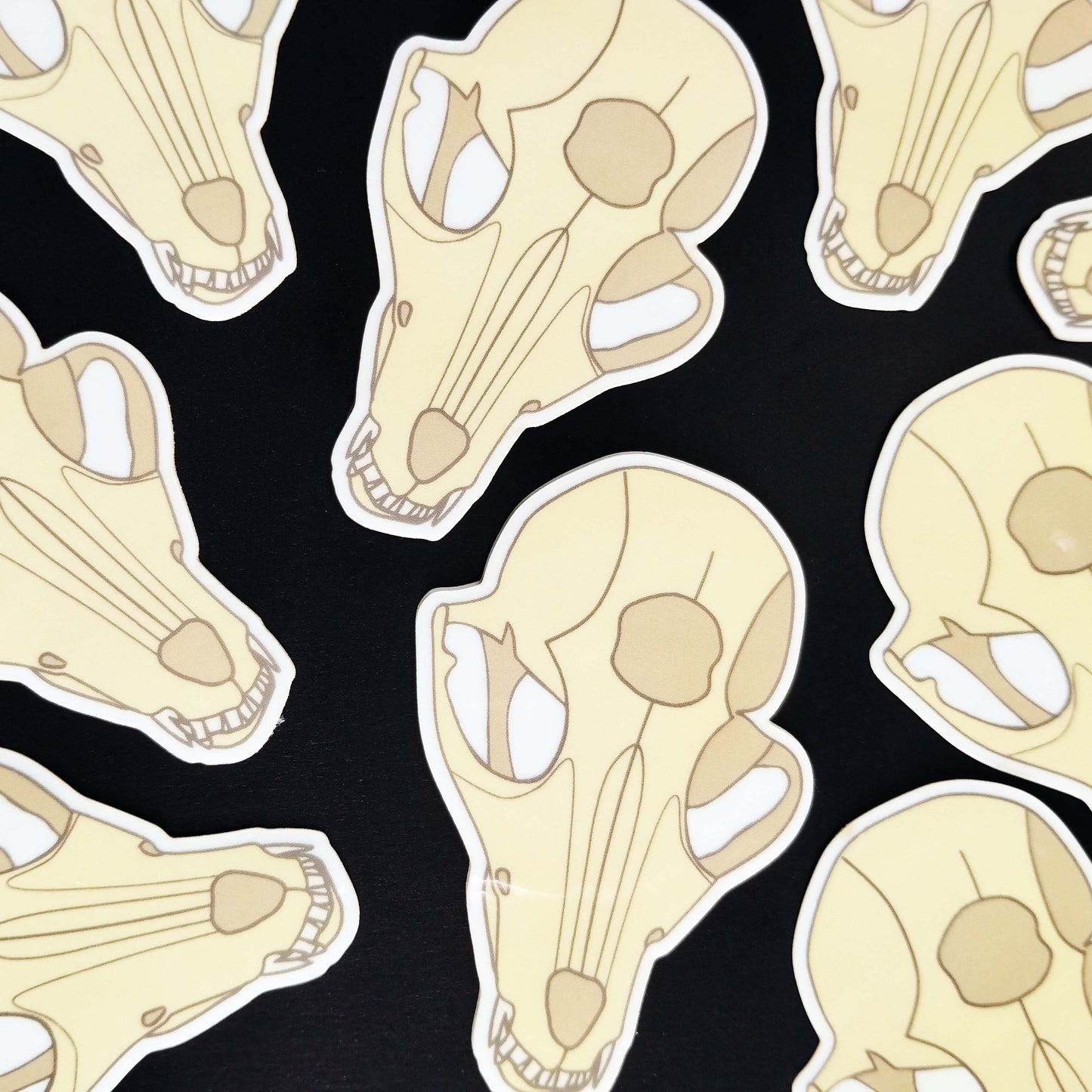 three eyed fox skull vinyl sticker