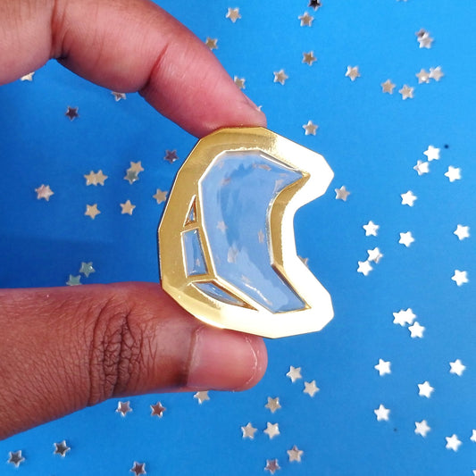 glass moon enamel pin