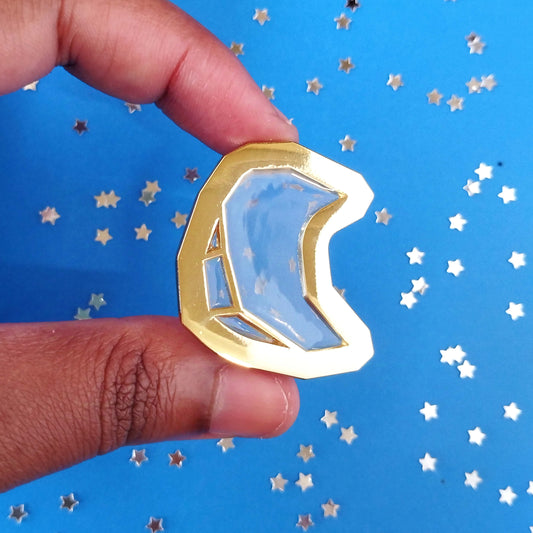 glass moon enamel pin
