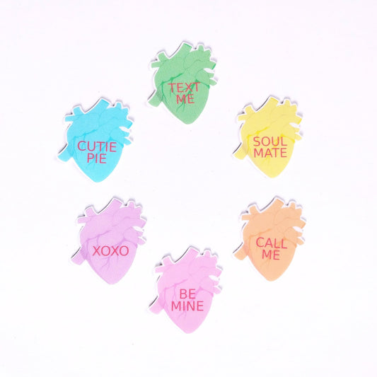 anatomical conversation heart sticker pack