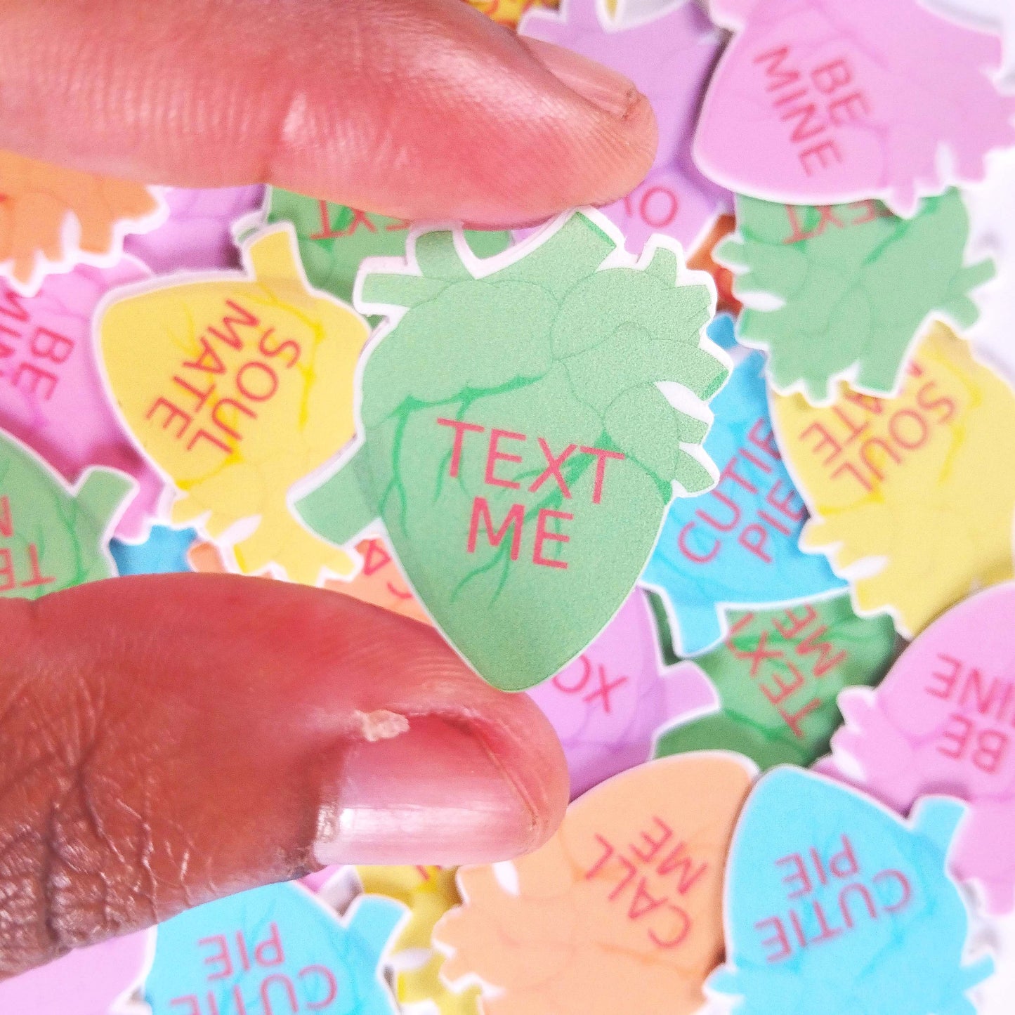 anatomical conversation heart sticker pack