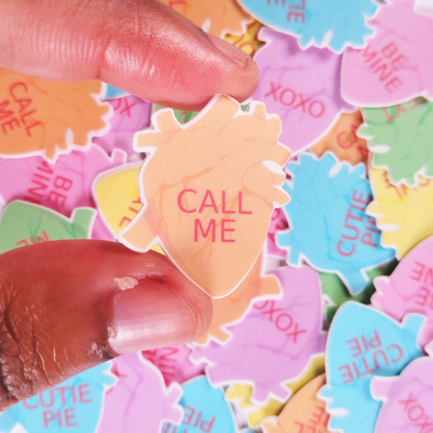 anatomical conversation heart sticker pack