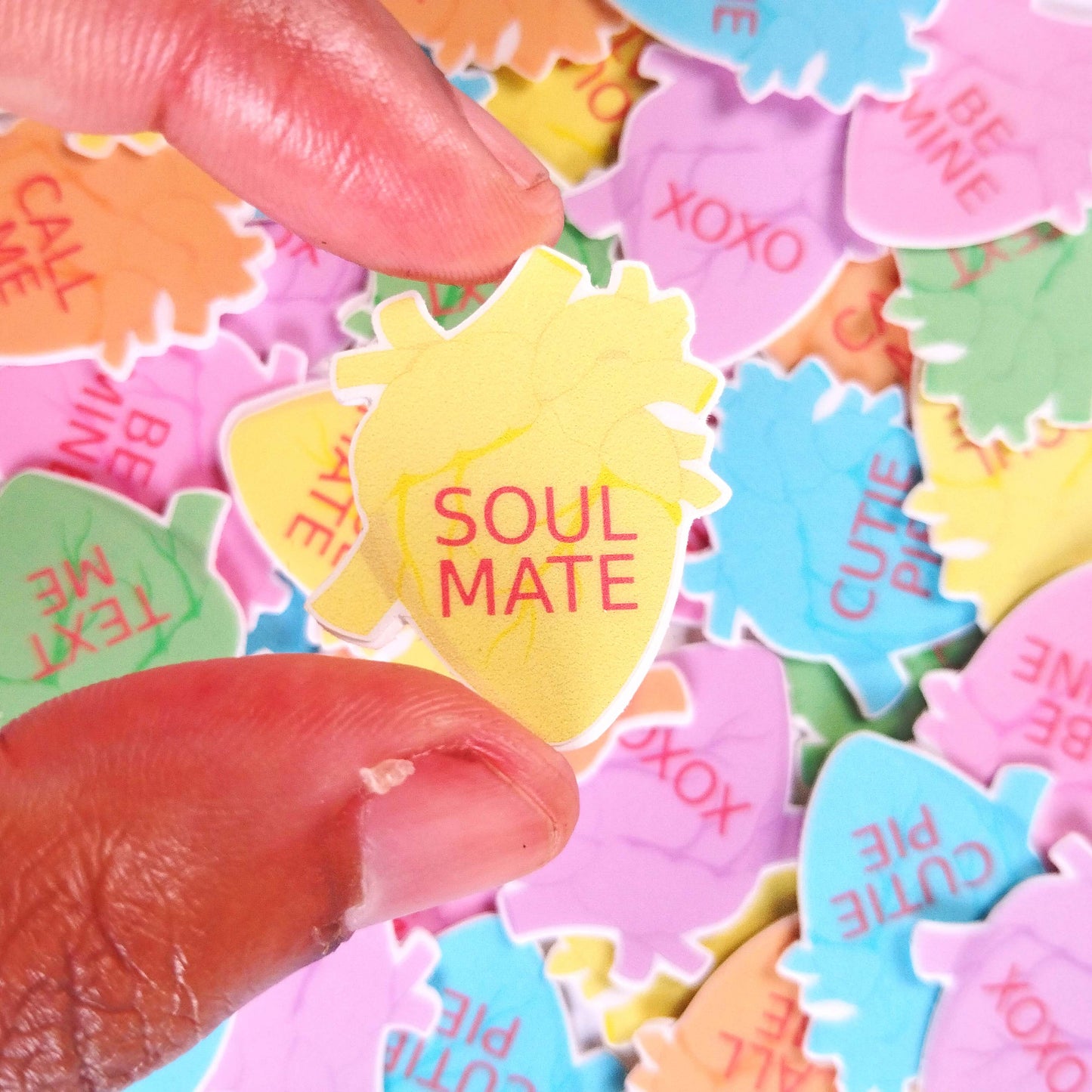 anatomical conversation heart sticker pack