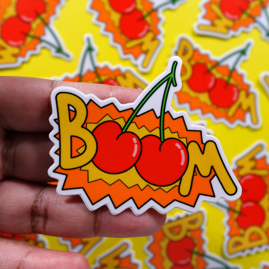 cherry boom vinyl sticker