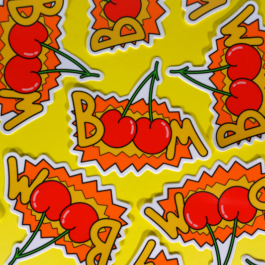 cherry boom vinyl sticker