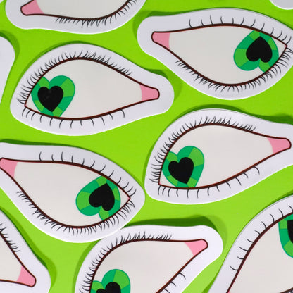 heart eyes vinyl sticker