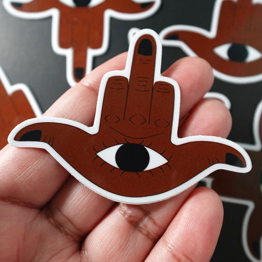 rude hamsa vinyl sticker