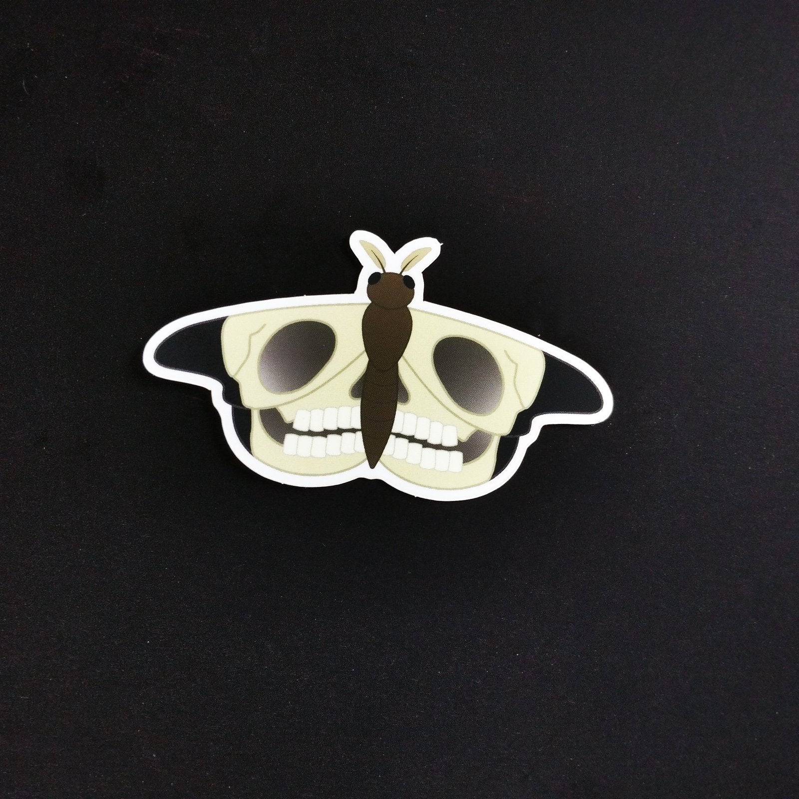 skull moth vinyl sticker