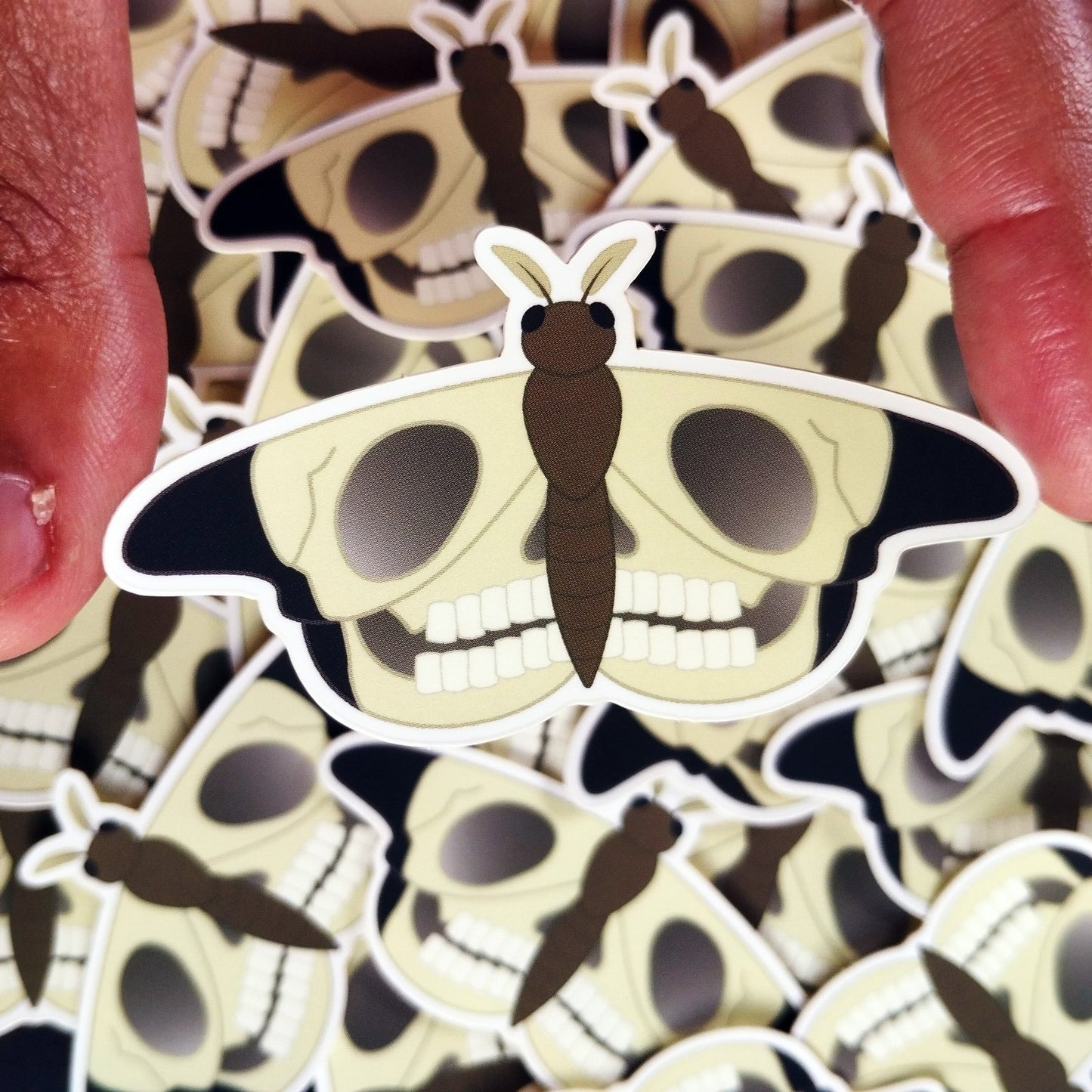 skull moth vinyl sticker