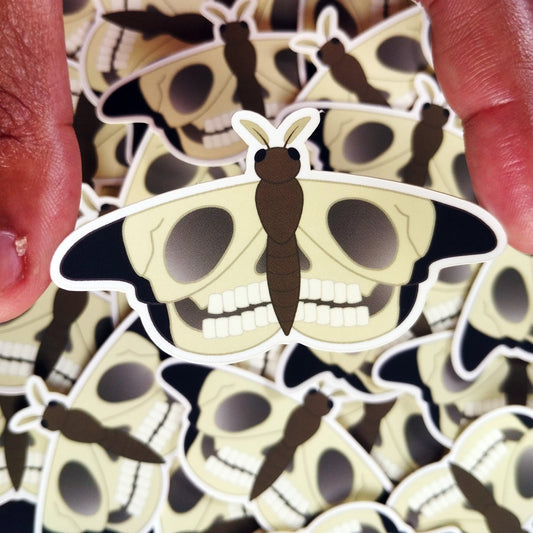 skull moth vinyl sticker