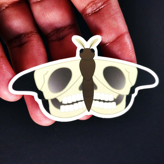 skull moth vinyl sticker